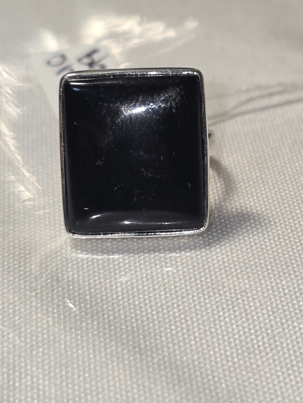 Classic Black Onyx Square Ring Sterling Silver 925